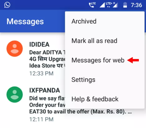Сообщения Android Отправить текст с ПК 4