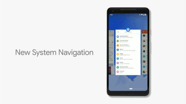 Android P navigation gestures 640x360