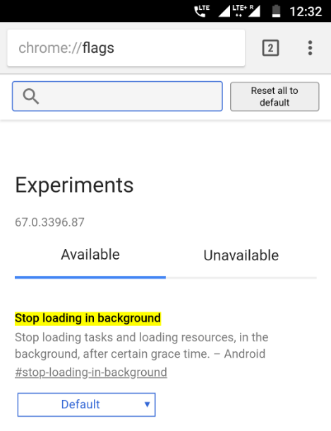 Chrome Android Stop Loading in Background