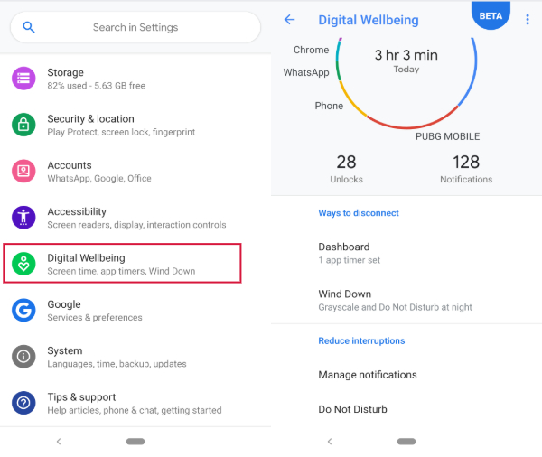 Android Pie feature Digital Wellbeing