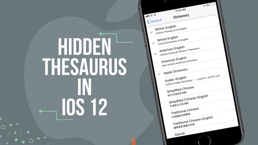 Hidden thesaurus in ios 12
