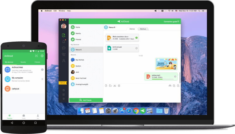 AirDroid Share files from Android to PC wirelessly