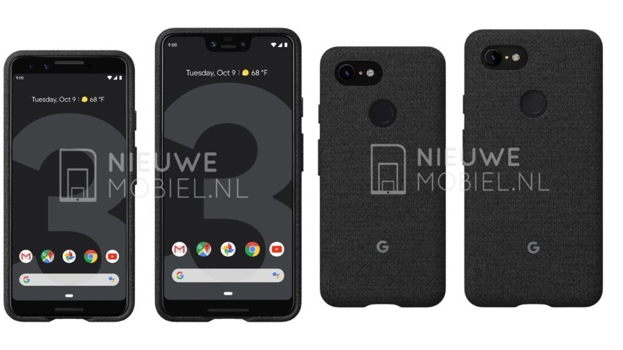 New Leaked Renders Show Google Pixel 3, Pixel 3 XL Together