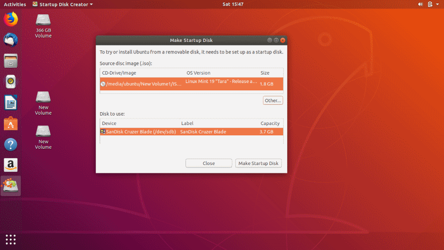 créer un stockage de démarrage USB ubuntu 10.04