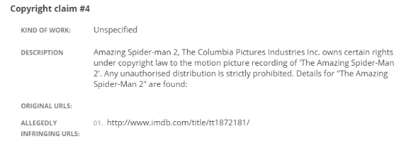 IMDB accused for piracy