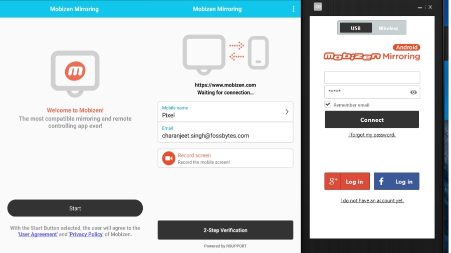 Mobizen Screen mirroring Android