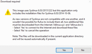 rufus syslinux download required
