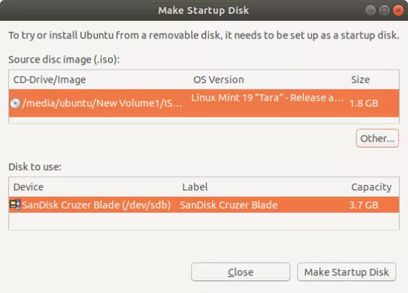 install ubuntu startup disk creator