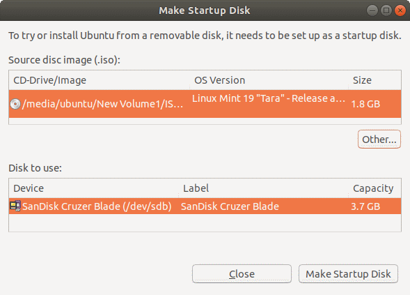 Startup Disk Creator Ubuntu