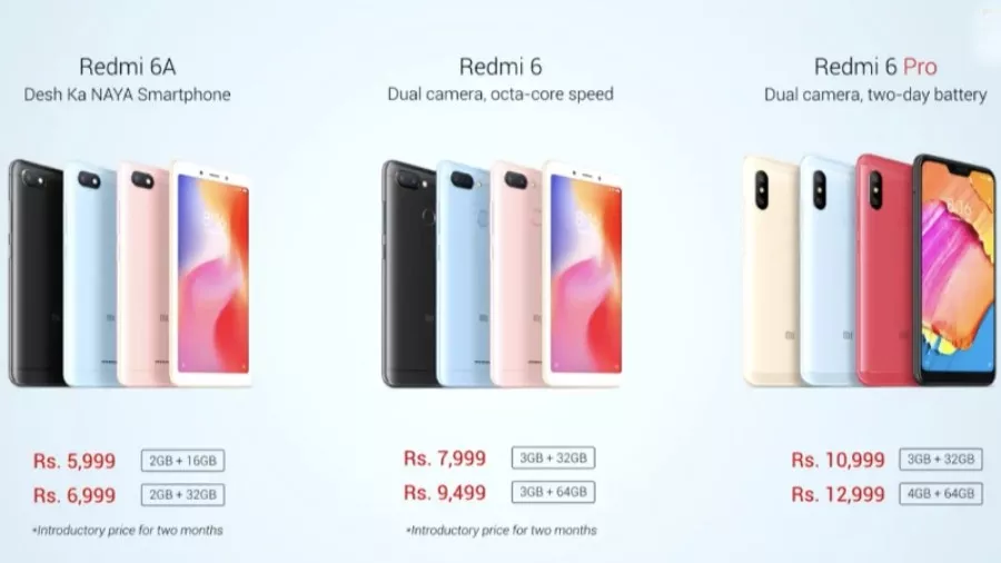 Xiaomi Redmi 6 Redmi 6 Pro And Redmi 6a Launched Check Price