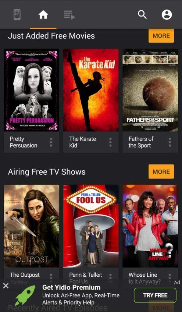 free movies and tv shows