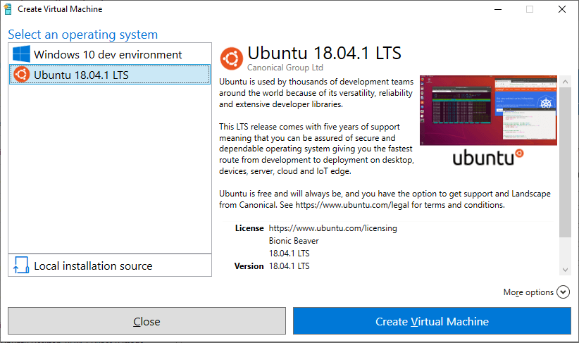 windows 10 ubuntu vm