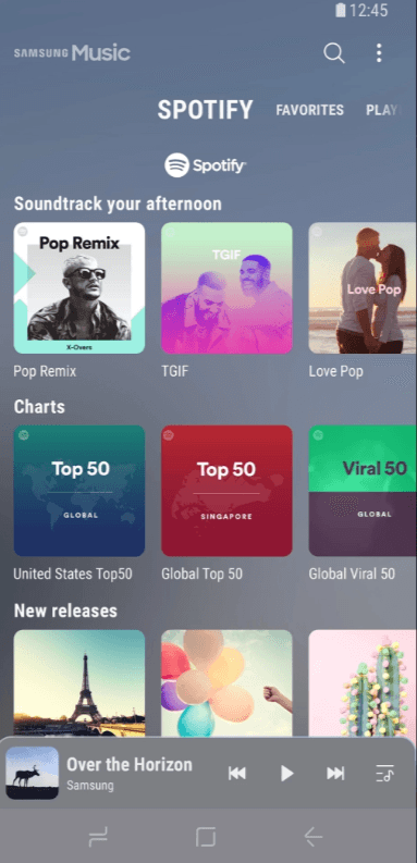 samsung galaxy spotify
