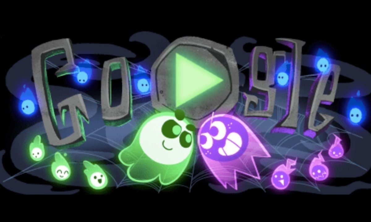 Google's Halloween Google Doodle ghost game: still fun in April.