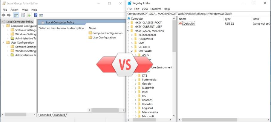 Group policy vs Registry Editor