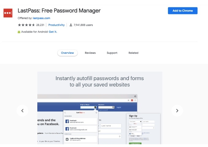 add lastpass extension to chrome