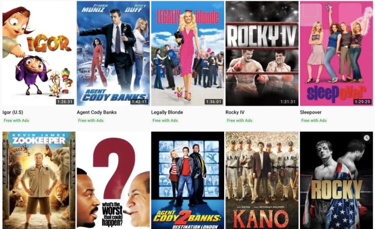 Free new release sales movies on youtube