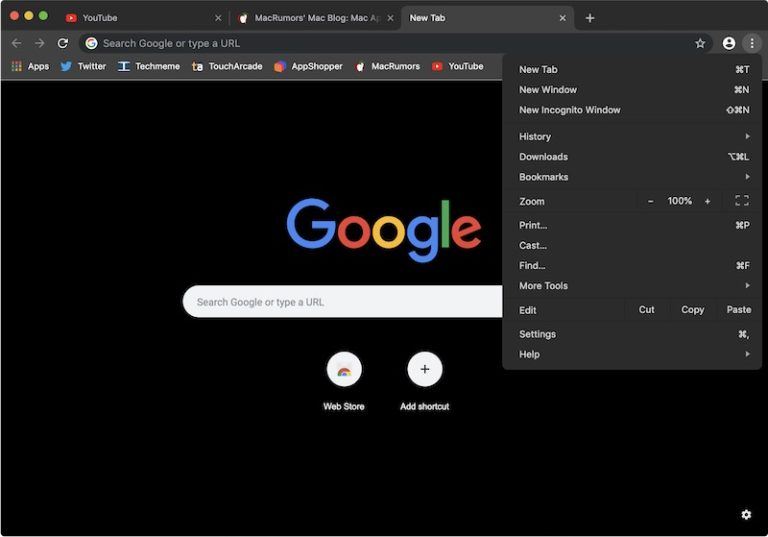 Dark mode in Google Chrome