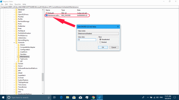 Disable Automatic Maintenance Windows 10