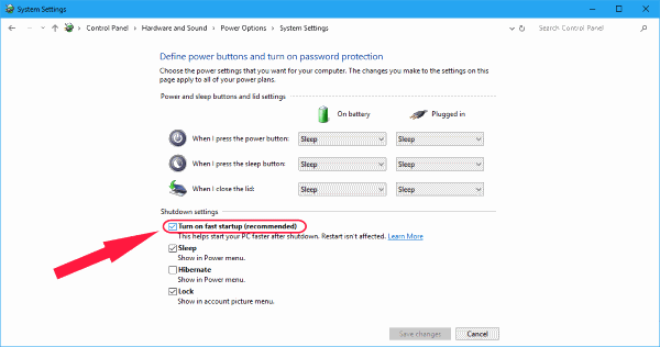 Fast Startup Windows 10