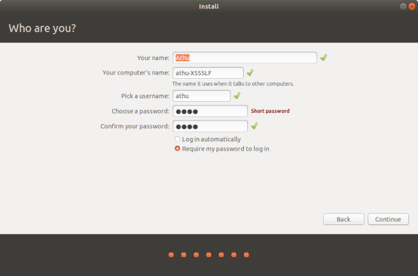 How to Install Ubuntu 18.10 Cosmic Cuttlefish Username and password
