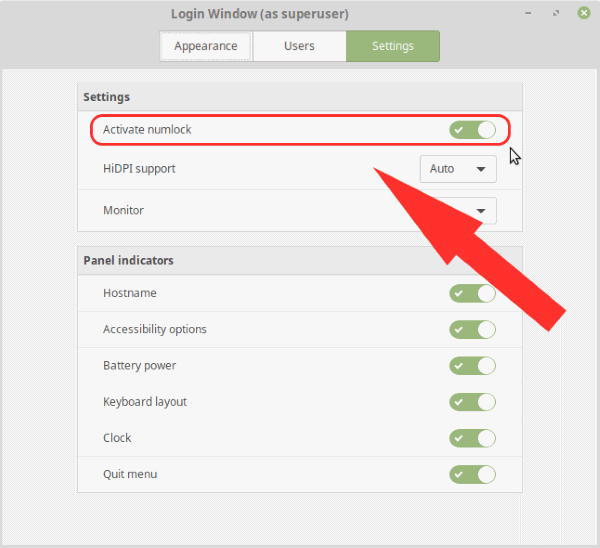 Linux Mint 19 Activate Numlockx