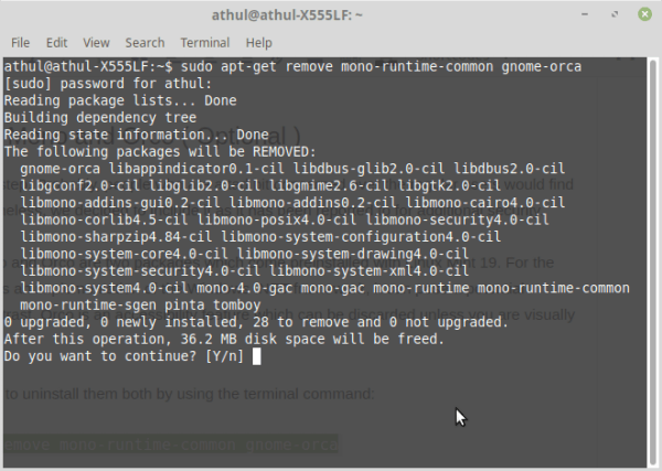 Linux Mint 19 Tara Remove Mono and Orco