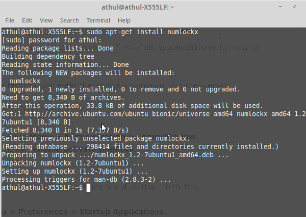 Linux Mint Numlockx Install