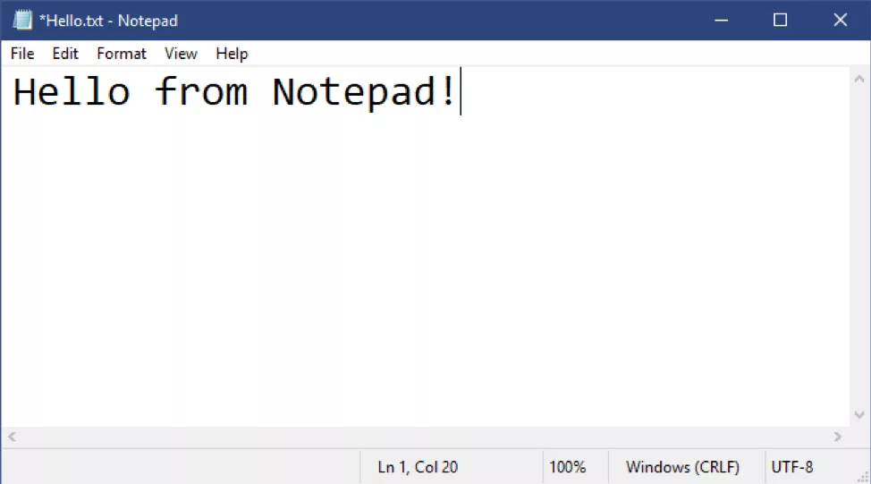 Notepad in Build 18298