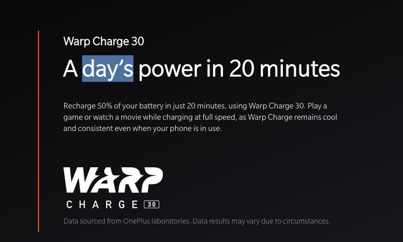 OnePlus 6T Warp Charge 30