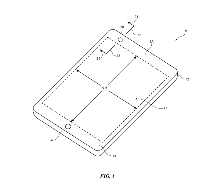 Apple In display hole patent