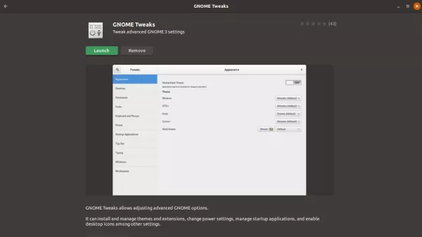 Ubuntu 18.04 Bionic Beaver GNOME Tweak Tool