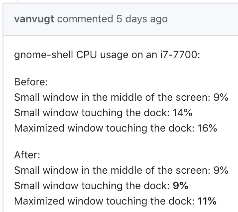 ubuntu dock cpu usage