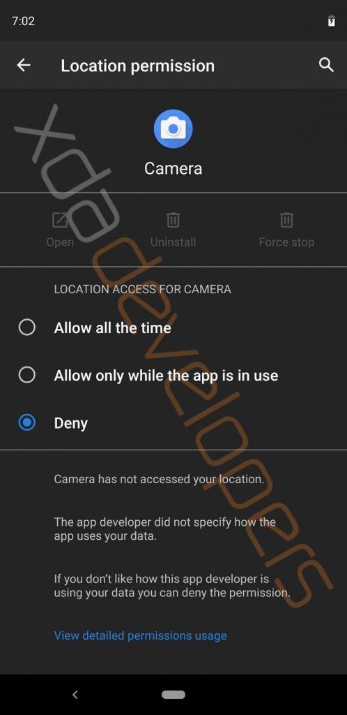 Android Q Permission Settings