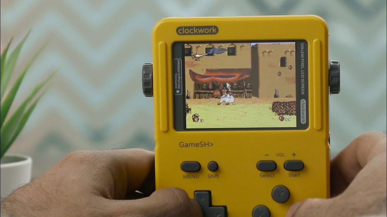 GameShell Hackers and Retro Games Collectors Yellow Open Source Portable Game Console Modular DIY Kit Ideal for Indie Game Developers 