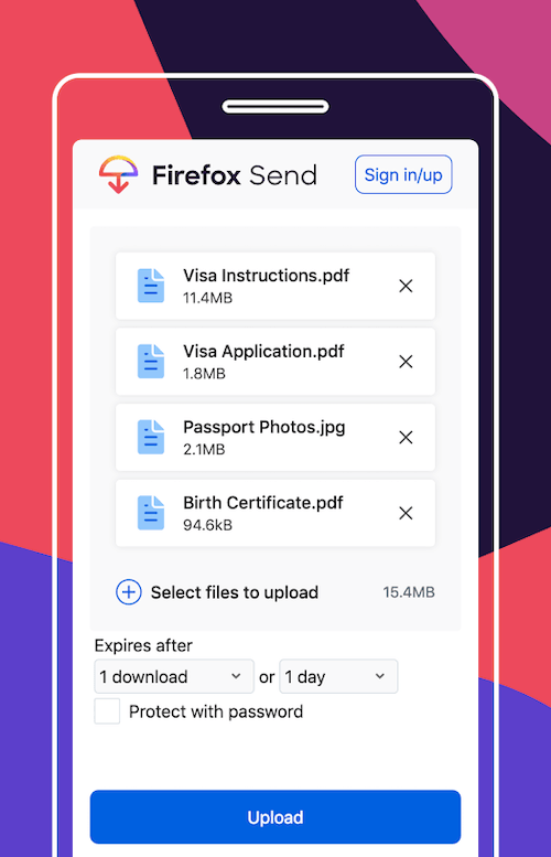 firefox send android 