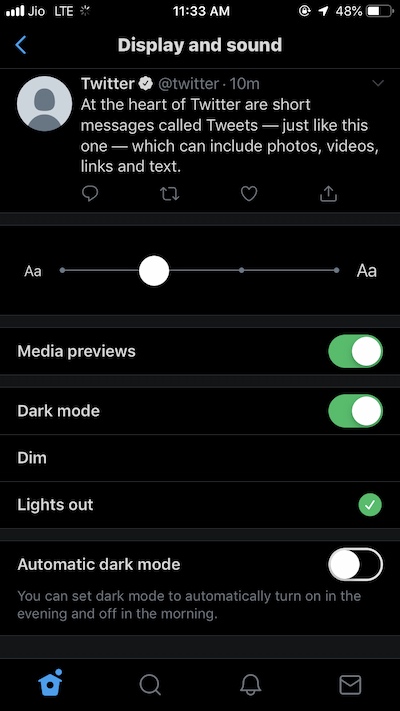 How To Go For The Lights Out Option On Twitter For iOS