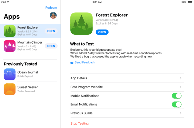 testflight for xamarin