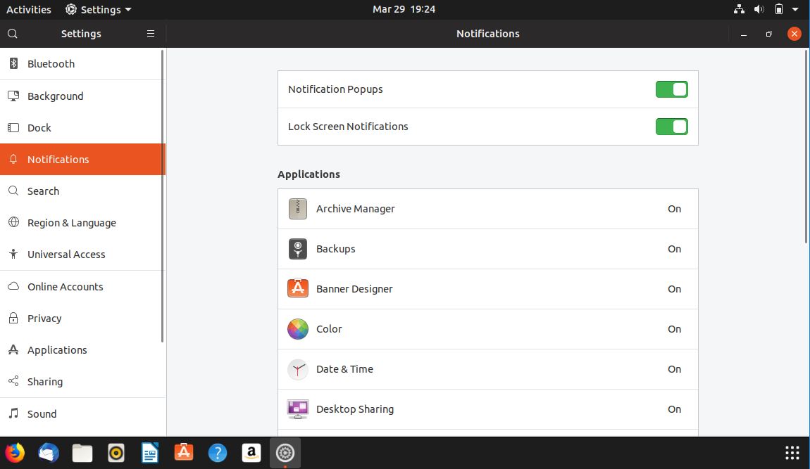ubuntu 19.04 settings panel