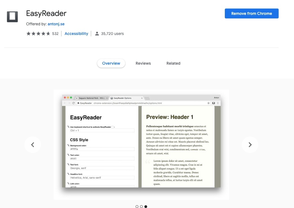 EasyReader - Best Chrome Reader Extension for reading articles online