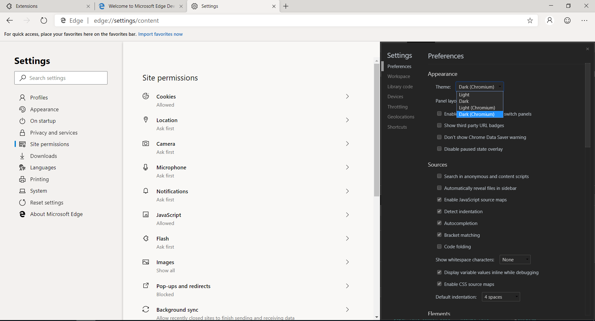 microsoft edge dark mode