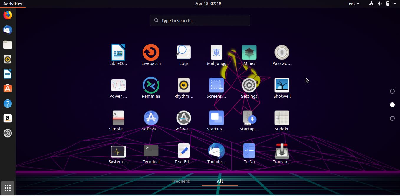 ícones de aplicativos ubuntu 19.04