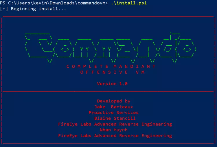 windows commando vm hacking distro install script