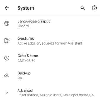 enable gesture in Android Q