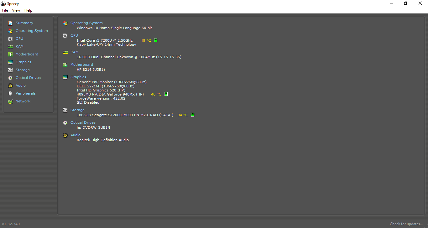 speccy power supply temp