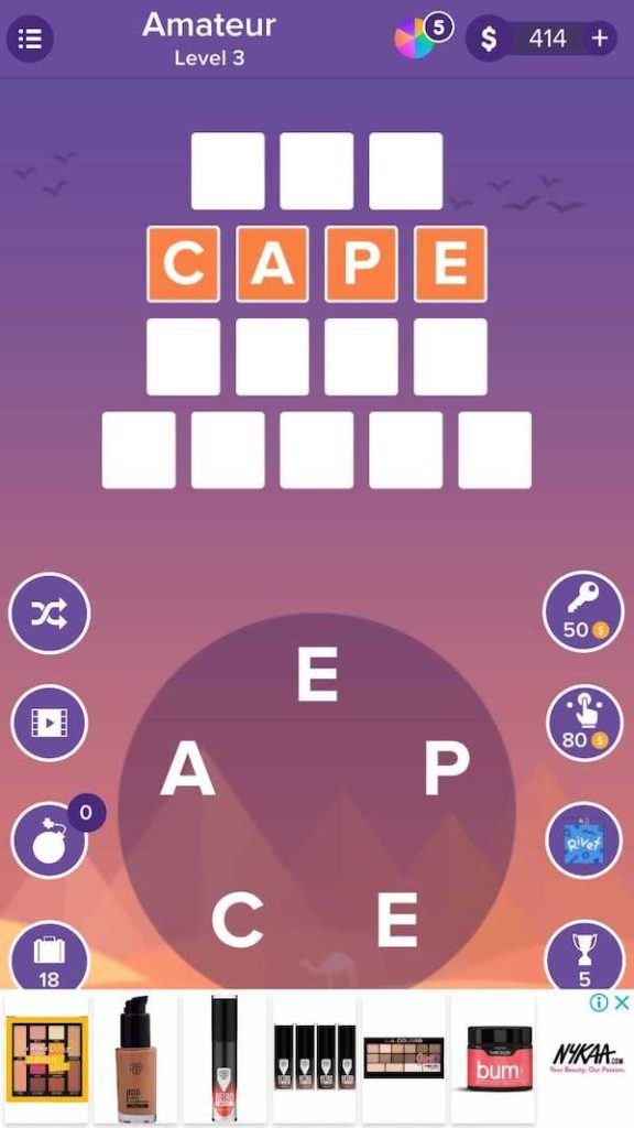 building words with letters game