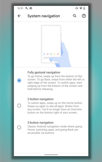 Android Q Gesture Navigation Work