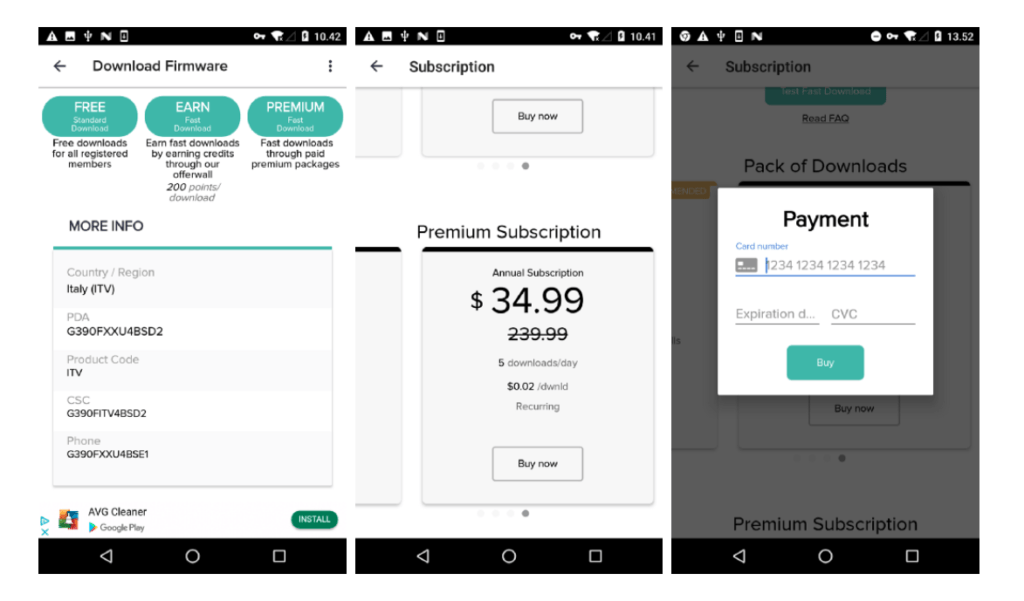Fake samsung app payment