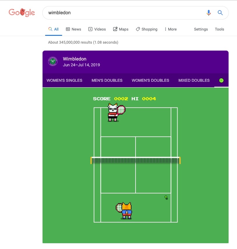 Google easter egg tennis game_1