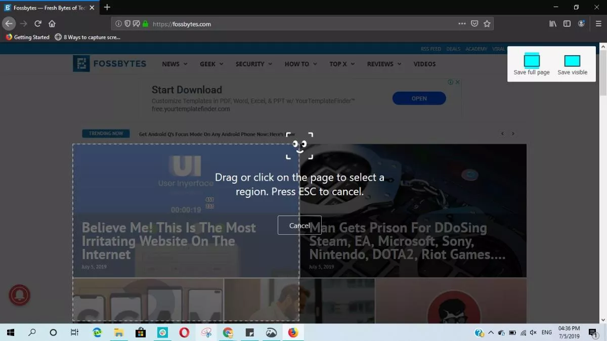 How To Take Screenshots on Windows 10 5 Mozilla Firefox